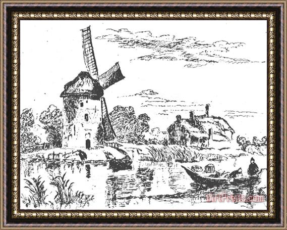Rembrandt Rembrandt Mill Drawing Framed Painting