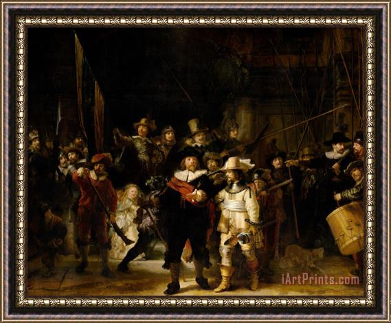 Rembrandt The Company of Frans Banning Cocq And Willem Van Ruytenburch, Known As The 'night Watch' Framed Painting