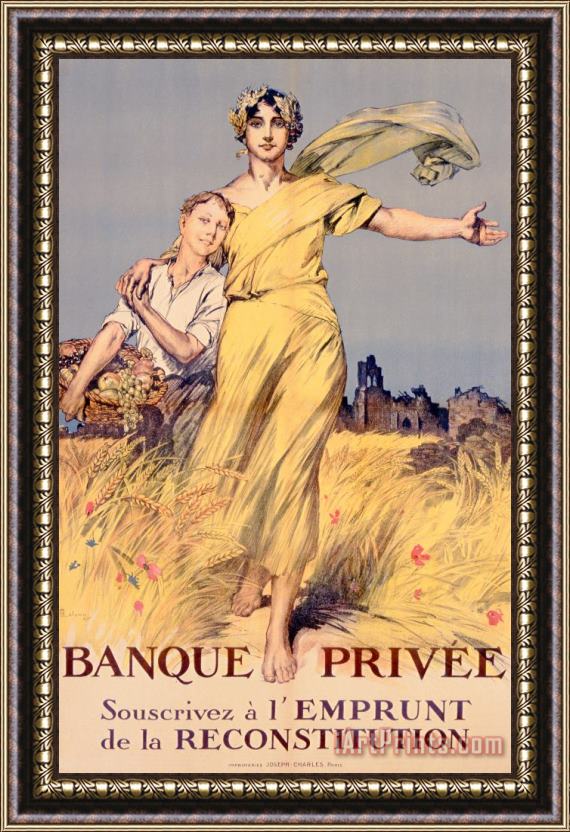 Rene Lelong Poster Advertising The National Loan Framed Painting