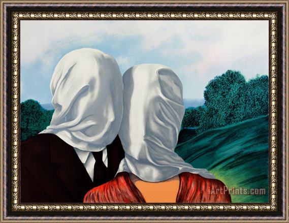 rene magritte Les Amants (the Lovers), 2010 Framed Painting