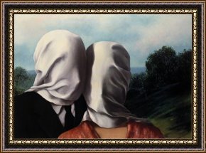 Study for Les Foins Framed Prints - Les Amants Lovers by rene magritte