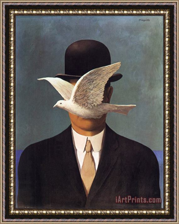 rene magritte Man in a Bowler Hat 1964 Framed Painting