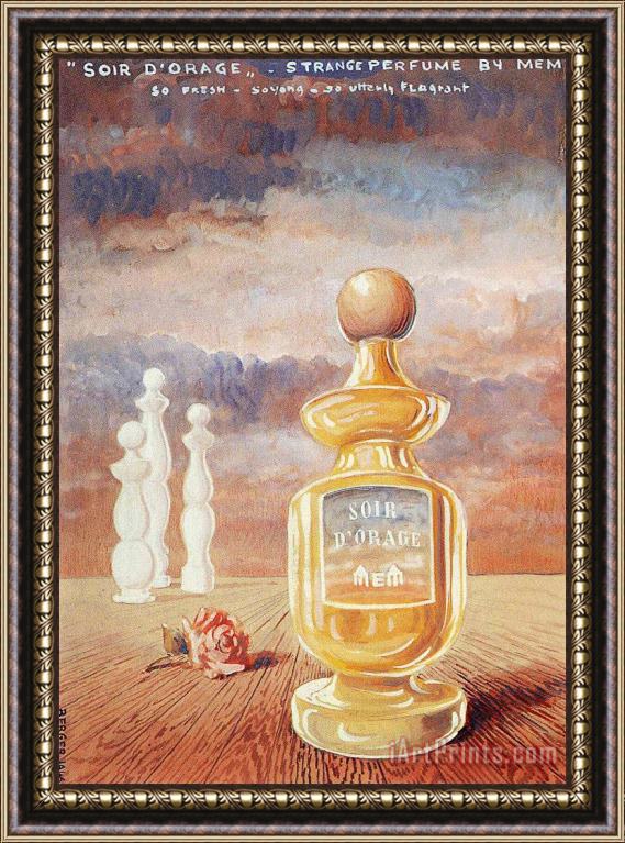 rene magritte Soir D Orage Strange Perfume by Mem Framed Print