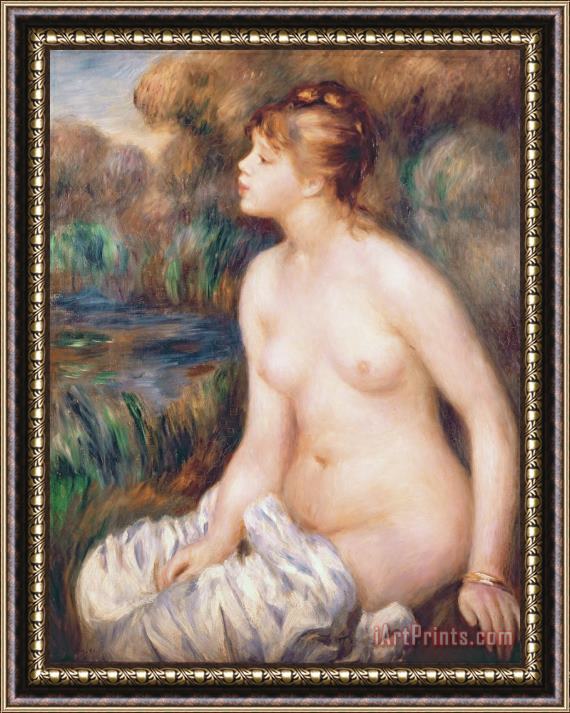 Renoir Seated Female Nude Framed Painting