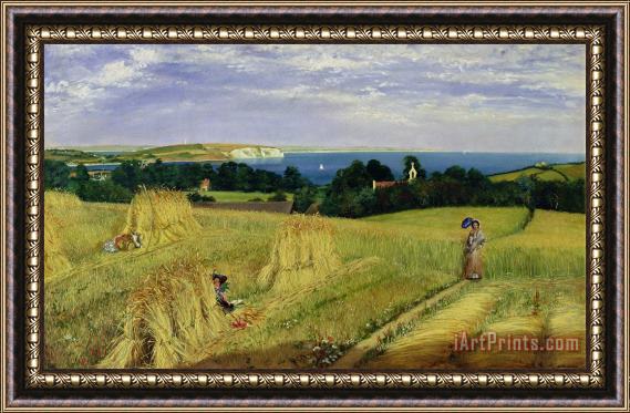Richard Burchett Corn Field in the Isle of Wight Framed Painting