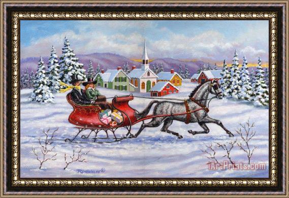 Richard De Wolfe Home For Christmas Framed Painting