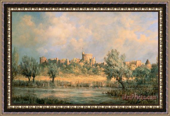 Richard Willis Windsor Castle - from the River Thames Framed Painting