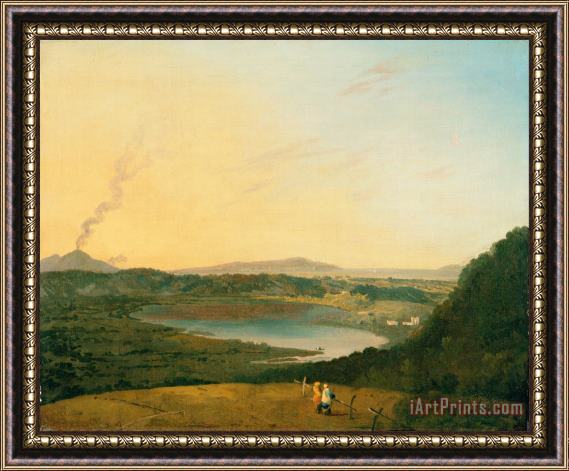 Richard Wilson Lago D'agnano with Vesuvius in The Distance Framed Painting