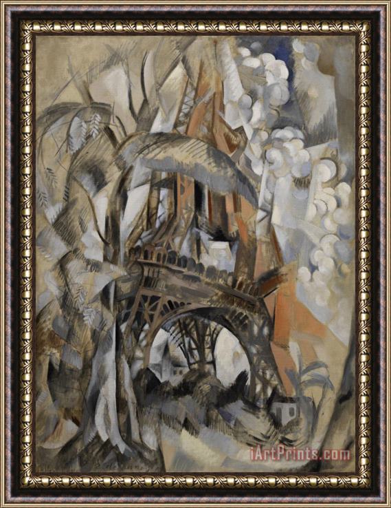 Robert Delaunay Eiffel Tower with Trees (tour Eiffel Aux Arbres) Framed Painting