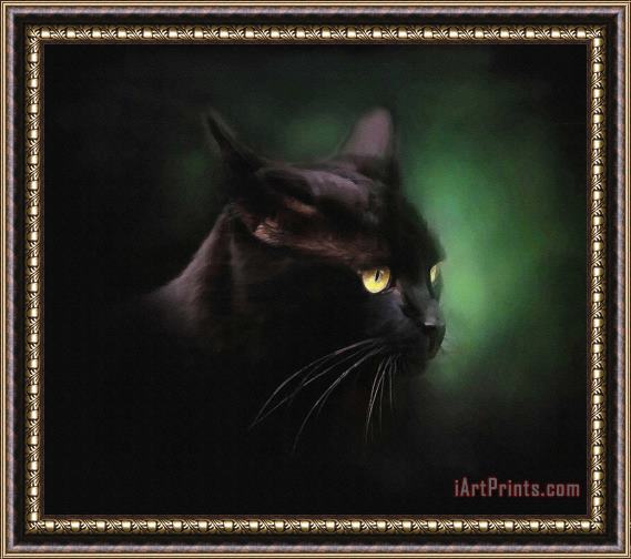 Robert Foster Black Cat Framed Painting