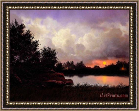 Robert Foster Red Sky Camp Framed Painting