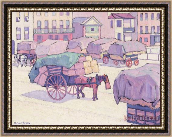 Robert Polhill Bevan Hay Carts - Cumberland Market Framed Print