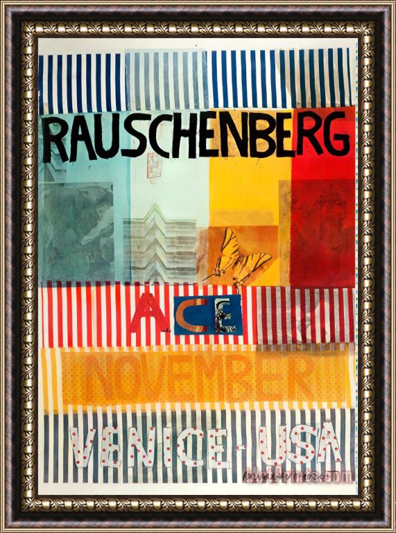 Robert Rauschenberg Ace Venice Usa, 1977 Framed Painting
