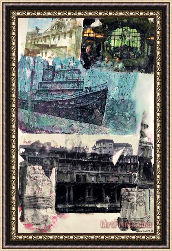 Robert Rauschenberg Ghost Ship Homecoming, 1998 Framed Painting