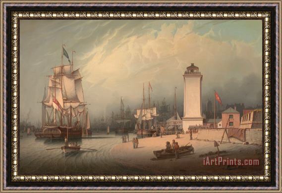 Robert Salmon The Low Lighthouse, North Shields Framed Print