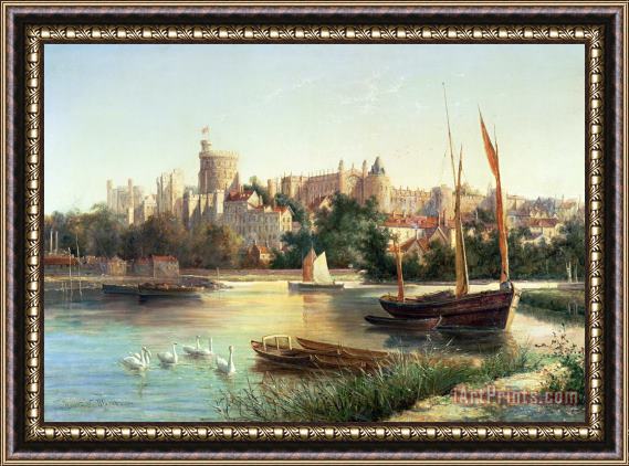 Robert W Marshall Windsor from the Thames Framed Painting