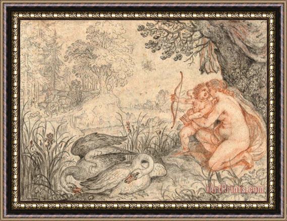 Roelant Savery Venus Urging Cupid to Shoot His Arrow at Pluto Framed Painting