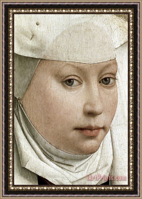 Rogier van der Weyden Detail of Portrait of a Young Woman Framed Print