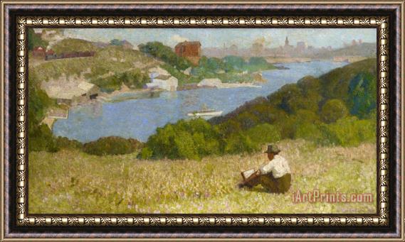 Roland Wakelin Down The Hills to Berry's Bay Framed Painting
