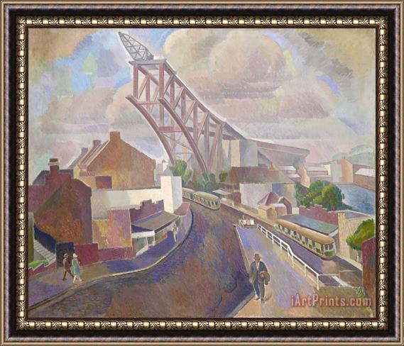 Roland Wakelin The Bridge Under Construction Framed Painting