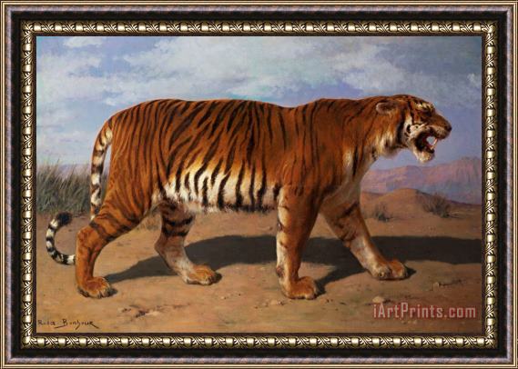 Rosa Bonheur Stalking Tiger Framed Painting