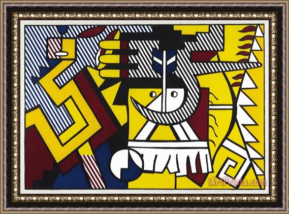 Roy Lichtenstein American Indian Theme Vi, From American Indian Theme, 1980 Framed Print