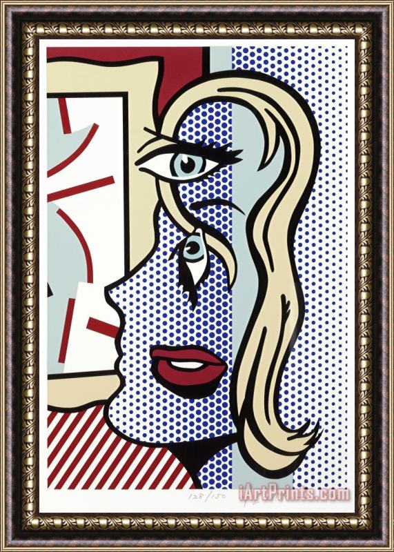 Roy Lichtenstein Art Critic, Signed, 1996 Framed Painting