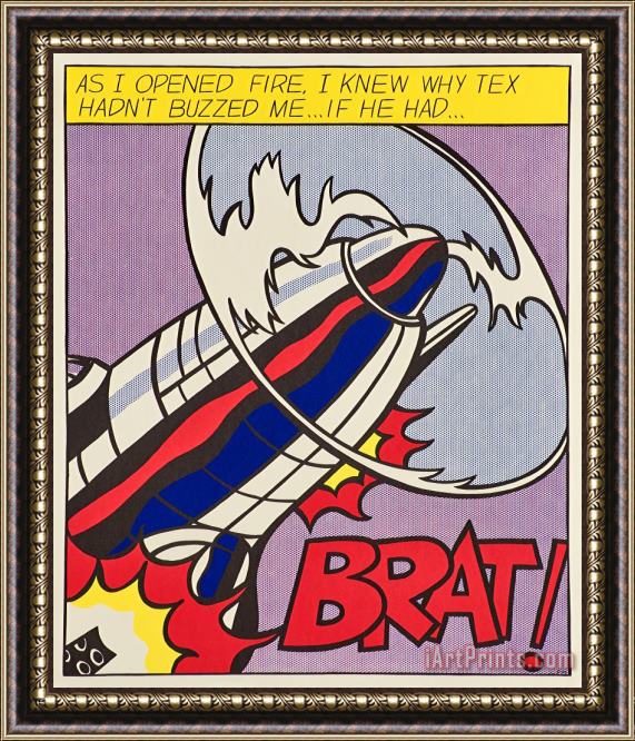 Roy Lichtenstein As I Opened Fire Panel 1 of 3, 2000 Framed Painting