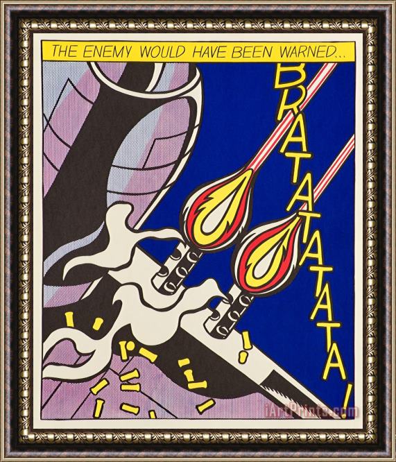 Roy Lichtenstein As I Opened Fire Panel 2 of 3, 2000 Framed Painting