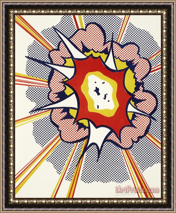 Roy Lichtenstein Explosion From Portfolio 9, 1967 Framed Print