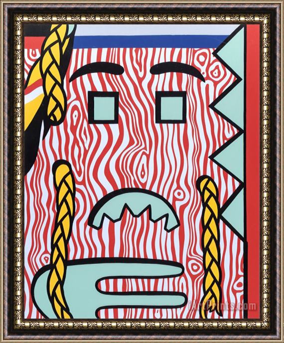 Roy Lichtenstein Head with Braids, 1979 Framed Print