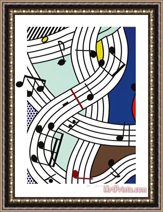 Roy Lichtenstein Musical Notes (composition I), 1996 Framed Print
