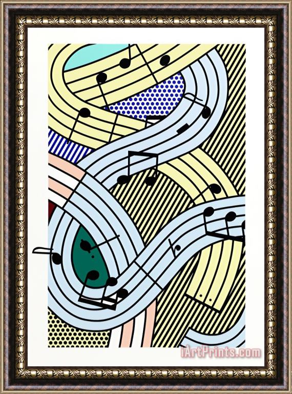 Roy Lichtenstein Musical Notes (composition Iii), 1996 Framed Painting