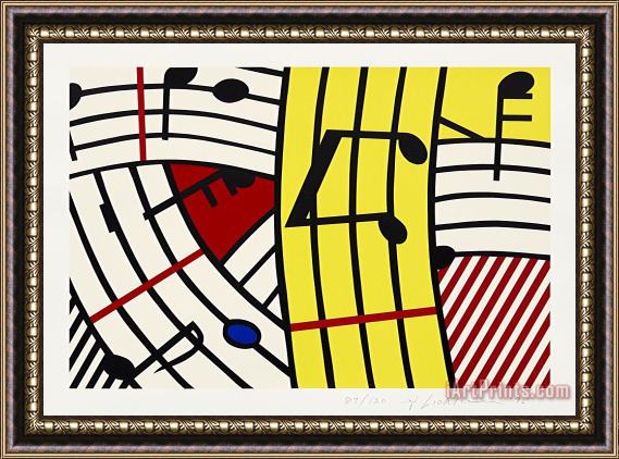 Roy Lichtenstein Musical Notes (composition Iv), 1995 Framed Print