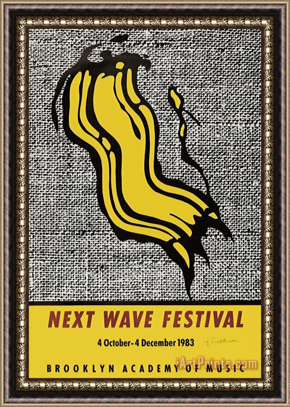 Roy Lichtenstein New Wave Festival Framed Painting