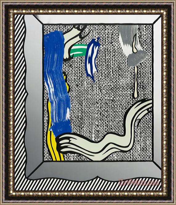 Roy Lichtenstein Painting on Canvas, From Paintings Series, 1984 Framed Painting