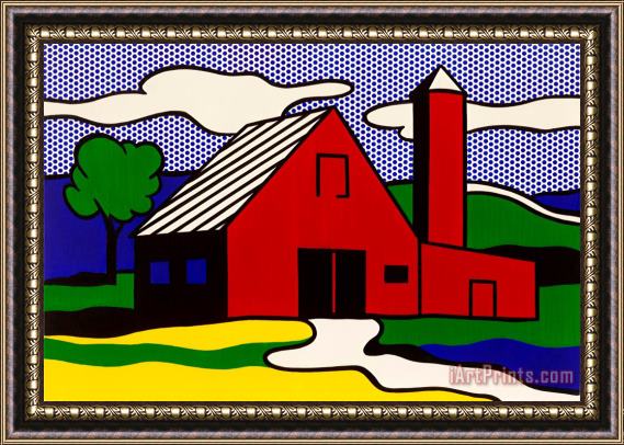 Roy Lichtenstein Red Barn I, 1969 Framed Painting