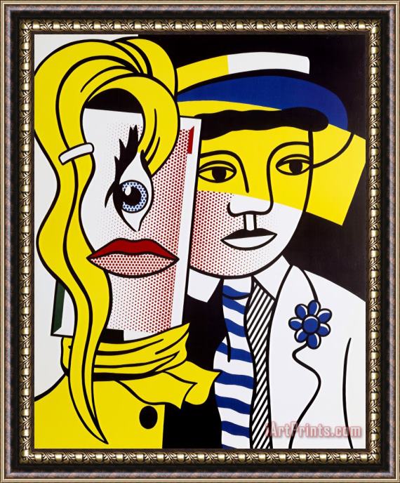 Roy Lichtenstein Stepping Out, 1986 Framed Painting
