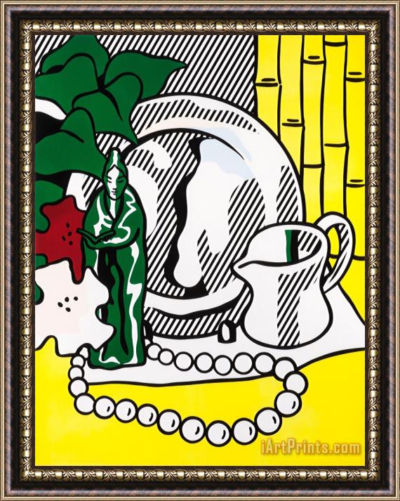 Roy Lichtenstein Still Life with Figurine (from The Six Still Lifes Series), 1974 Framed Painting