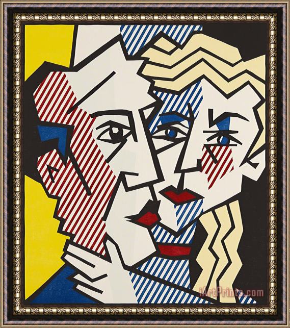 Roy Lichtenstein The Couple, From Expressionist Woodcut Series, 1980 Framed Print