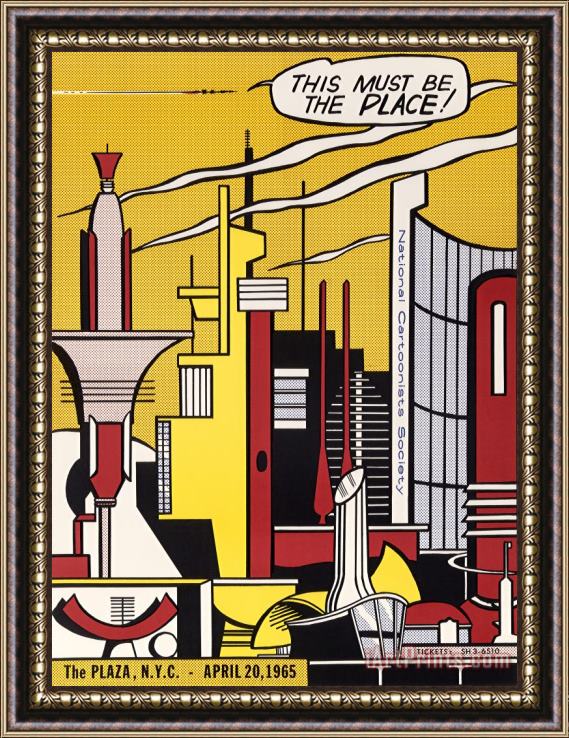 Roy Lichtenstein This Must Be The Place, for The Reuben Awards, 1965 Framed Painting