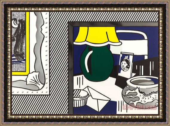 Roy Lichtenstein Two Paintings, Green Lamp (from The Paintings Series), 1984 Framed Print