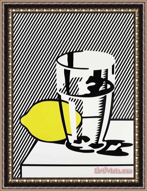 Roy Lichtenstein Untitled (still Life with Lemon And Glass), From for Meyer Schapiro, 1974 Framed Painting