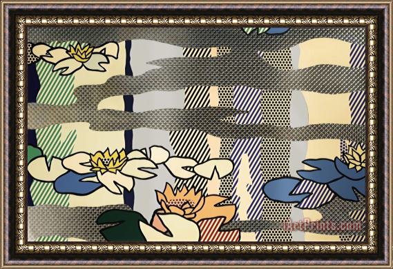 Roy Lichtenstein Water Lily Pond with Reflections, 1992 Framed Print