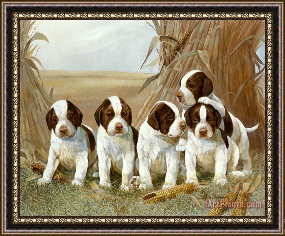 Ruane Manning Belle's Pups Framed Painting