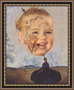 Babys First Steps Framed Prints - Baby Map of The World by Salvador Dali