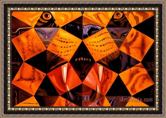 Salvador Dali Cinquenta Tigre Real Framed Painting
