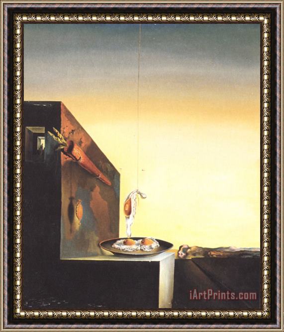 Salvador Dali Eggs on Plate Without The Flat Framed Print