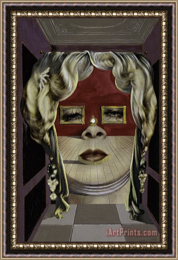 Salvador Dali Face of Mae West Which May Be Used As an Apartment Framed Print