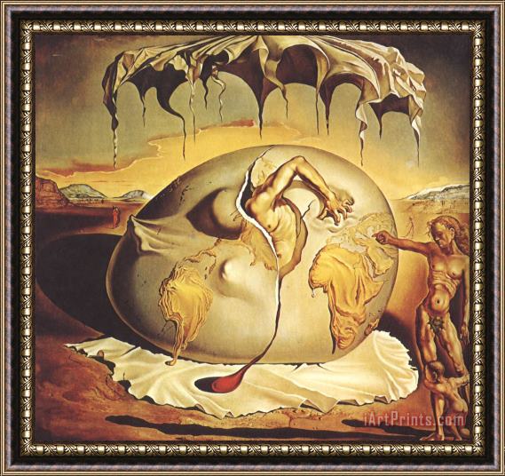 Salvador Dali Geopolitical Child Watching The Birth of The New Man 1943 Framed Painting